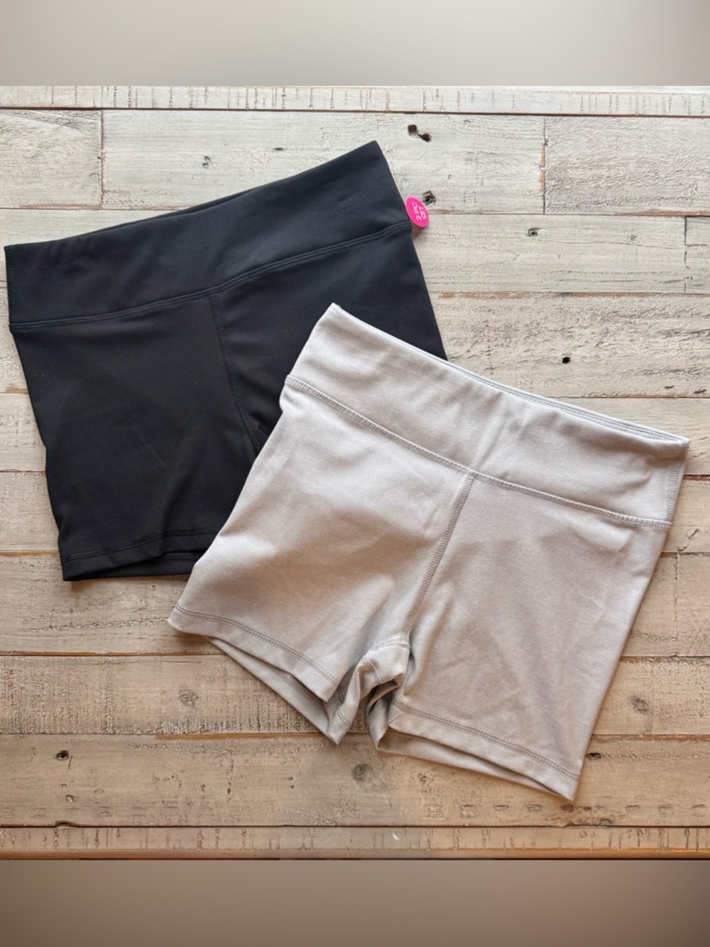 90 DEGREE by REFLEX Girl’s 2 Pack Biker Shorts - black & light gray NWT/EUC
